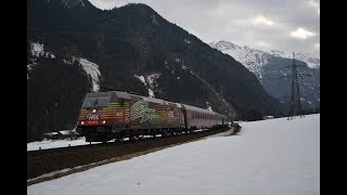 Arlberg Bahnverkehr am 020319 – quotHSL 185 mit Urlaubs Expressquot [upl. by Cailean]