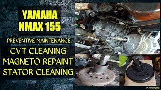 Nmax155 l MAGNETO REPAINT  STATOR CLEANING  CVT CLEANING [upl. by Drhcir586]