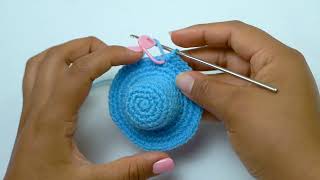 Llavero DE SOMBRERO A CROCHET  YOUTUBE  paso a paso video tutorial [upl. by Bonnes]