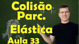 COLISÃO PARCIALMENTE ELÁSTICA  DINÂMICA AULA 33  Prof Marcelo Boaro [upl. by Annatnas]