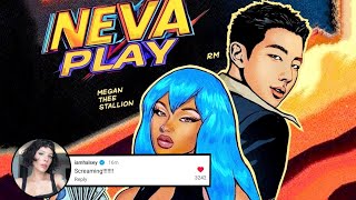 Megan Thee Stallion NEVA PLAY Feat RM of BTS New Song Teaser Halsey Reacted [upl. by Akeirahs]