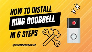 How To install A Ring Doorbell  Ring Doorbell 2nd Generation  Wireless 6 steps Guide ringdoorbell [upl. by Nagard]