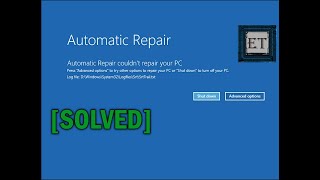 How to Fix Automatic Repair Loop in Windows 10  Startup Repair Couldn’t Repair Your PC [upl. by Dixie692]