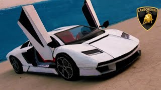 How to make Lamborghini car from cardboard  Lamborghini Countach lpi 8004  2022 Countach handmade [upl. by Nuhsed]