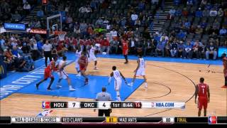 Donatas Motiejunas fakes out Serge Ibaka [upl. by Namajneb]