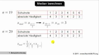 Median 05Quantil berechnen mit absoluten Häufigkeiten [upl. by Imre]