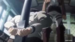 Attack On Titan  Levi Beating The Shit Out Of Eren EnglishHD [upl. by Serg]