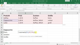 SVERWEISFunktion mit einfachem Beispiel – ExcelTutorial [upl. by Acinoreb]