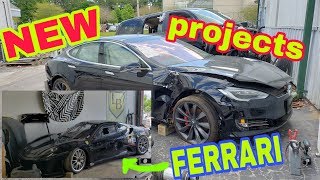 Rebuilding a Wrecked Tesla S P100DL and FERRARI F430 Challenge part 1 [upl. by Enitnatsnoc]