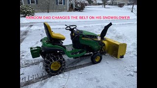 RANDOM DAD How to change the drive belt on your John Deere Model 44 Snowblower [upl. by Hedvig]