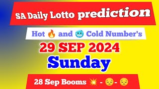 Sa daily lotto prediction for 29 Sep 2024  South Africa daily lotto Prediction [upl. by Olnton]