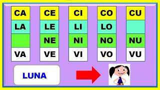 FORMANDO PALAVRAS  CA CE CI CO CU  LA LE LI LO LU  NA NE NI NO NU VA VE VI VO VU  ALFABETIZAÃ‡ÃƒO [upl. by Ahsenauj]