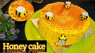 PERFECT HONEY CAKEHoney cake recipe Hindi No ovenShajis dine [upl. by Yhtak]