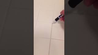 Magic Grout Pen on white tile grout [upl. by Drake996]