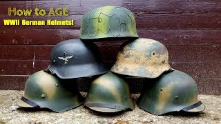 WW2 German Helmet  HOW to AGE Camouflage and Aging  HOW to add chicken wire on your Helmet [upl. by Wade]