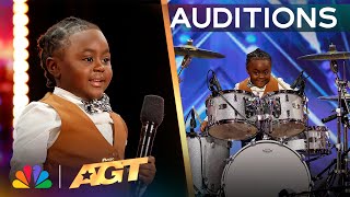 5YearOld Chrisyius Whitehead Is A Drumming SAVANT  Auditions  AGT 2024 [upl. by Arramahs]