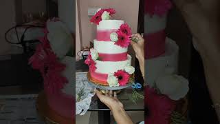 Part 2 of making a three tier wedding cake cake weddingcake cakedecorating cakedesign baking [upl. by Weaver]