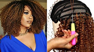 DIY  FLAWLESS CURLY AFRO WIG  CROCHET BRAID WIG TRANSFORMATION  NATURAL HAIR WIGS  TASTEPINK [upl. by Lim32]