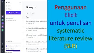 Penggunaan Elicit untuk penulisan systematic literature review SLR [upl. by Oscar104]