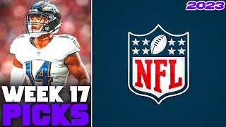 NFL WEEK 17 PICKS 2023  WEEKLY NFL PICKS [upl. by Atinit]