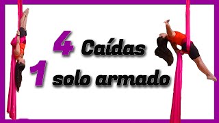 4 CAIDAS 1 SOLO ARMADO  AERIAL POWER  ACROBACIA EN TELAS  MELANIE RUBIL  APG [upl. by Yeldah701]