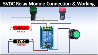 5vdc Relay Module Connection and Working  single relay module connection  5v relay connection [upl. by Eiluj]