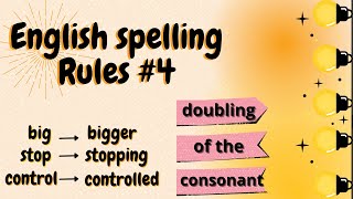 English Spelling Rules 4 Doubling of the consonant rule Rule for singlemulti syllables [upl. by Chandless]