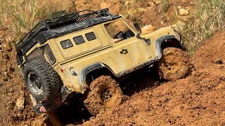 110 Scale RC  Defender 90 Offroad DrivingMuddy Hill 20 [upl. by Verneuil225]