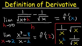 Limit Definition of Derivative Square Root Fractions 1sqrtx Examples  Calculus [upl. by Colner]