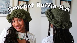 Crochet Ruffle Hat Tutorial [upl. by Yleen613]