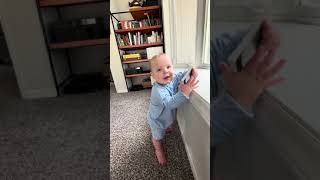 Baby bugs dad while he does homework baby dad cute school shortvideo family [upl. by Hecht]