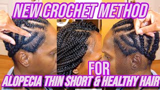 HAVE YOU SEEN THIS NEW CROCHET HAIRSTYLE METHOD FOR ALOPECIA SHORT THIN HAIR BOX BRAIDS [upl. by Latnahc]