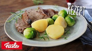 KalbsbratenRezept mit Schmorzwiebeln amp Rosenkohl als Beilage [upl. by Etirugram389]