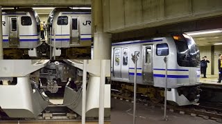 【E217系30両編成、連結＆発車】E217系横ｸﾗY129Y12編成の車両故障によるE217系横ｸﾗY130Y23編成を使用した救援列車、連結＆東京駅発車 20141225 [upl. by Paulette]