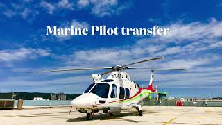 Marine Pilot transfer using a helicopter AgustaWestland A109SP  Richardsbay South Africa [upl. by Tosch]