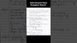 State and prove Gauss divergence theorem bscphysics semester1 [upl. by Golliner]