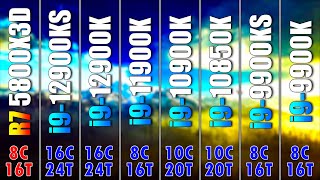 R7 5800X3D vs i9 12900KS vs 12900K vs 11900K vs 10900K vs 10850K vs 9900KS vs 9900K  PC Gaming Test [upl. by Mariana]