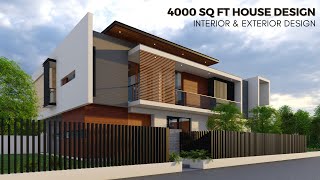 4000 sq ft House Design India  INTERIOR amp EXTERIOR 50x90 feet [upl. by Edmund241]