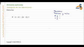 Números Naturales Operaciones combinadas jerarquía de las operaciones [upl. by Reffinej233]