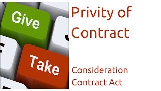 Privity of Contract and Exceptions in Third Party Involvement  Consideration [upl. by Zzaj463]