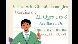 Class 10th Ch 06 Triangles Exercise 63 Q 1 to 6 [upl. by Anchie]