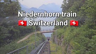 Niederhorn train from Beatenbucht to Beatenberg Switzerland 🇨🇭 [upl. by Kado434]