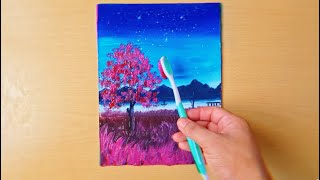 I painted with a toothbrush 💙🖌🎨 [upl. by Odnesor]