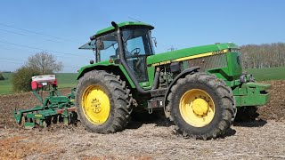 Classic 1993 John Deere 4955 4960 and 3m Cousins Patriot cultivator  From the Project 55 DVD [upl. by Adnwahsor709]