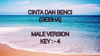 KARAOKE CINTA DAN BENCI  MALE VERSION [upl. by Sairacaz]