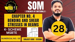 CH4 BENDING AND SHEAR STRESSES IN BEAM CALCULATE SHEAR STRESS STRENGTH OF MATERIALS  SOM313308 [upl. by Aurora]