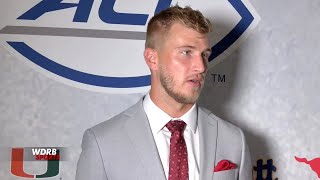 ACC Kickoff Louisville QB Tyler Shough speaks to local media [upl. by Jeaz]