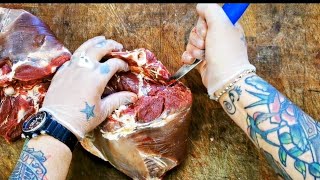 How To Cut Venison Steaks Muntjac Deer Venison Haunch Steaks venison SRP Venisonsteak [upl. by Soisinoid]