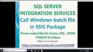 Execute batch files from SSIS Packages  SSIS Execute Process task  run batch file in ssis package [upl. by Soneson]