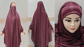 KhimarJilbaba With Sleeves Cutting And StitchingNamaaz Prayer Khimar Instant Hijab Design Cutting [upl. by Eenahc]